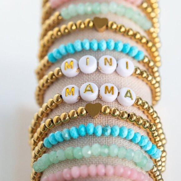 You Pick 2 WATERPROOF Gold Stretch Bracelets Non-tarnish Gemstone & Pearl & Bead - Picture 16 of 17